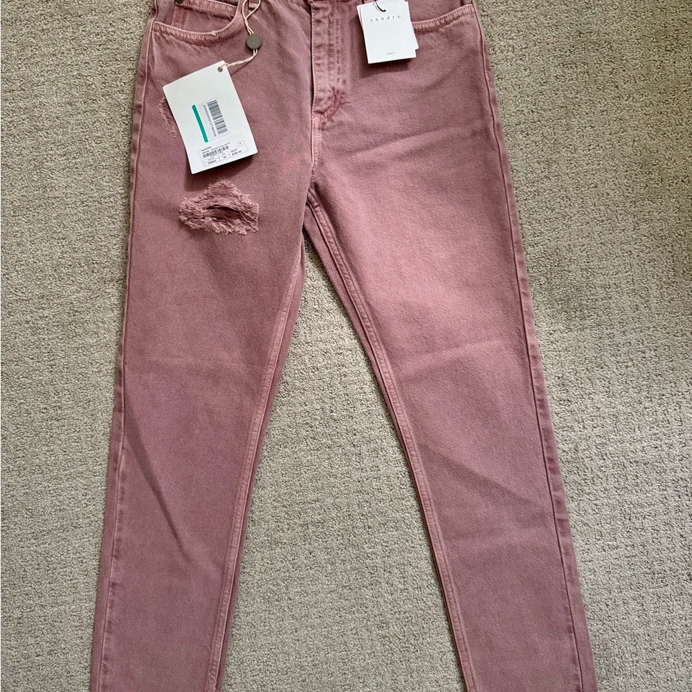 Sandro Women Jeans Jilly Rose Slim
Straight Jeans Distressed Size 6